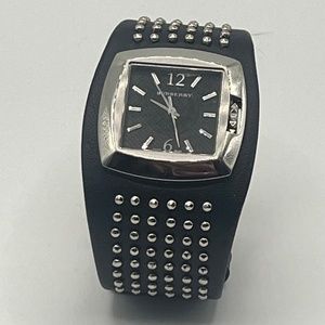 Burberry Watch - Black leather studded Band